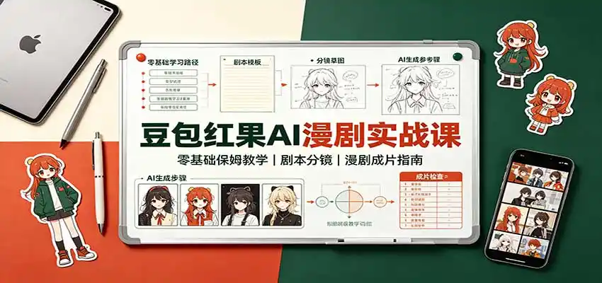 豆包红果AI漫剧实战课：零基础保姆教学，剧本分镜，漫剧成片指南-星云网创