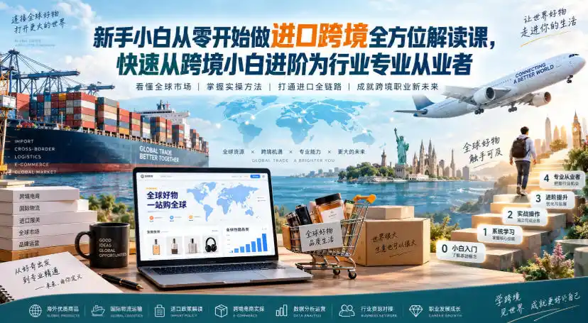 新手小白从零开始做进口跨境全方位解读课，快速从跨境小白进阶为行业专业从业者-星云网创