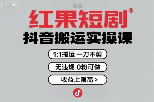 红果短剧拉新之抖音搬运实操课，1：1搬运，一刀不剪，无违规，0粉可做，收益上限高-星云网创