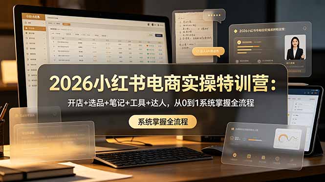 2026小红书电商实操特训营:开店+选品+笔记+工具+达人,从0到1系统掌握全流程-星云网创