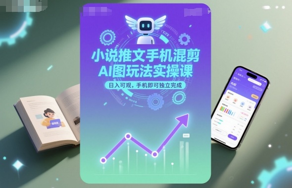 小说推文手机混剪AI图玩法实操课，日入可观，手机即可独立完成-柚子轻创