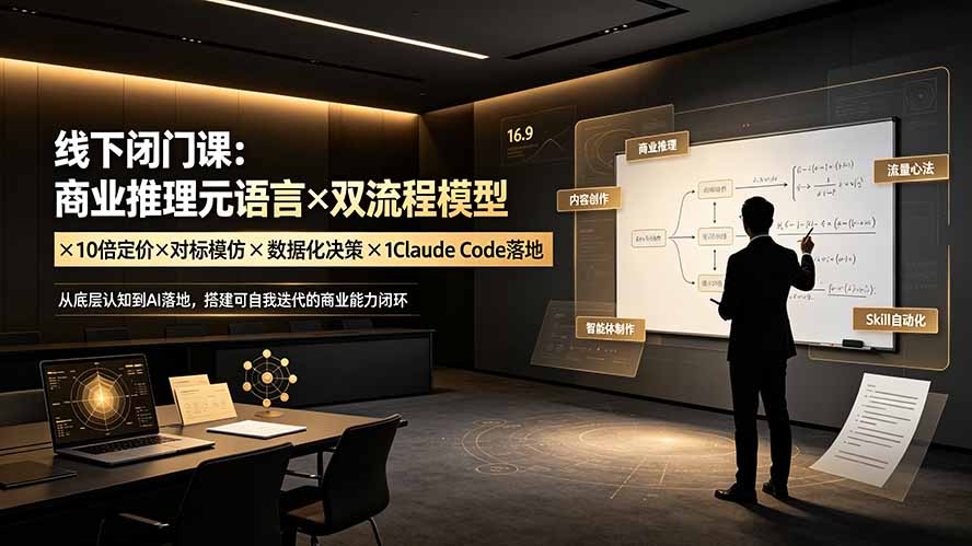 线下闭门课：商业推理元语言×双流程模型×10倍定价×对标模仿×数据化决策×Claude Code落地，击穿认知盲区-星云网创