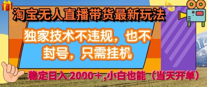 淘宝无人直播带货最新玩法，独家技术不违规，也不封号，全自动运行，只需挂着， 稳定日入2k【揭秘】-星云网创