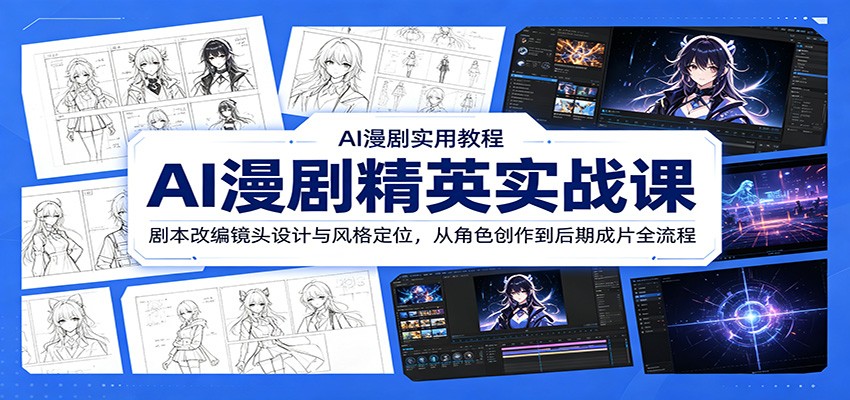 AI漫剧精英实战课：剧本改编镜头设计与风格定位，从角色创作到后期成片全流程-星云网创