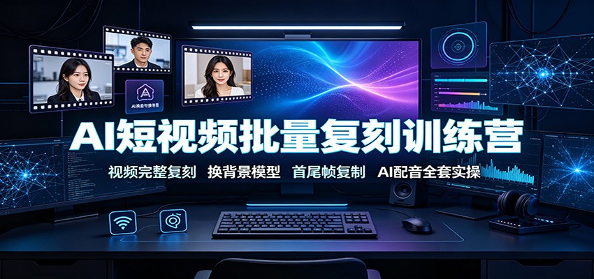AI短视频批量复刻训练营：视频完整复刻，换背景模型、首尾帧复制、AI配音全套实操-星云网创