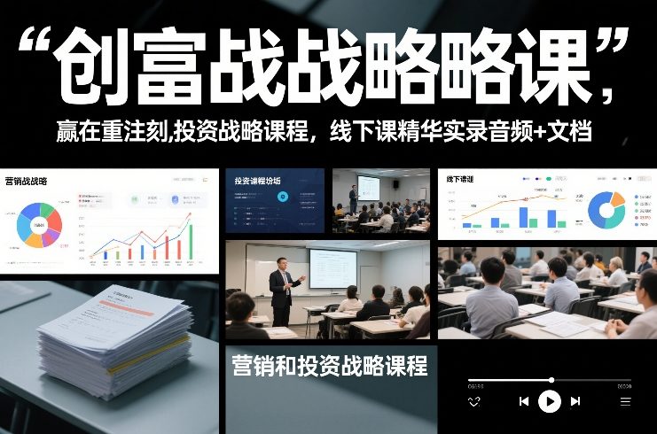 创富战略课，赢在重注时刻，营销和投资战略课程，线下课精华实录音频+文档-云网创