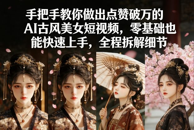手把手教你做出点赞破万的AI古风美女短视频，零基础也能快速上手，全程拆解细节-星云网创