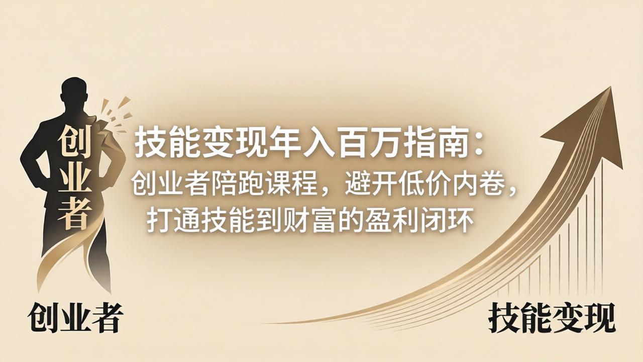 技能变现年入百万指南：创业者陪跑课程，避开低价内卷，打通技能到财富的盈利闭环-星云网创