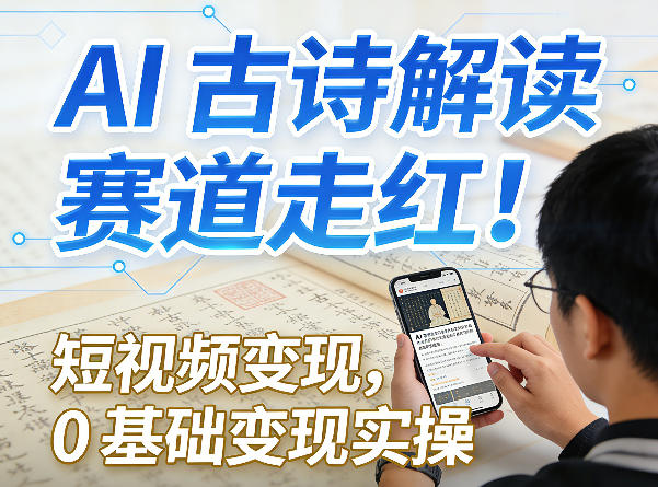 AI古诗解读赛道走红！短视频变现，0基础变现实操-星云网创
