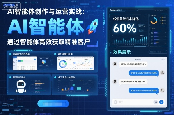 AI智能体创作与运营实战，实体门店通过智能体高效获取精准客户-柚子轻创