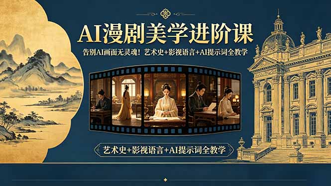 告别AI画面无灵魂!AI漫剧美学进阶课-更新,艺术史+影视语言+AI提示词全教学-星云网创
