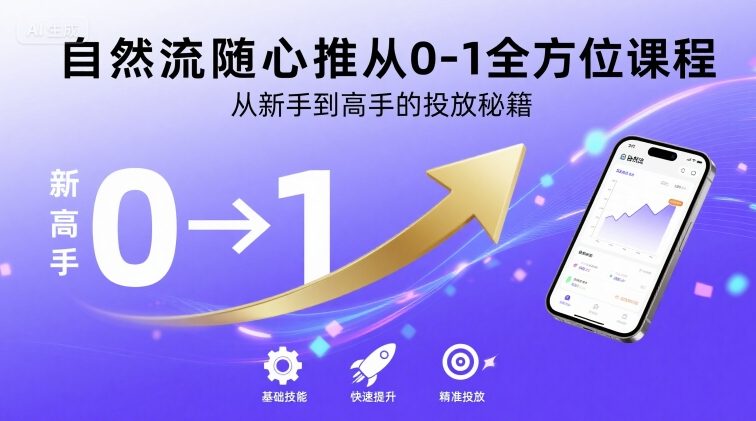 自然流随心推从0-1全方位课程，从新手到高手的投放秘籍-星云网创