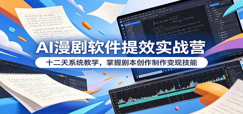 AI漫剧软件提效实战营:十二天系统教学,掌握剧本创作制作变现技能-星云网创