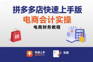 拼多多店快速上手版电商会计实操-电商财务教程-星云网创