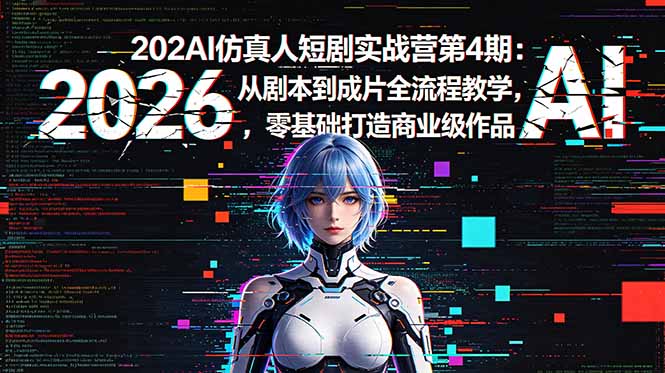 2026AI仿真人短剧实战营第4期：从剧本到成片全流程教学，零基础打造商业级作品-星云网创