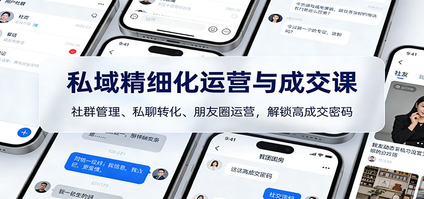 私域精细化运营与成交课：社群管理、私聊转化、朋友圈运营，解锁高成交密码-星云网创