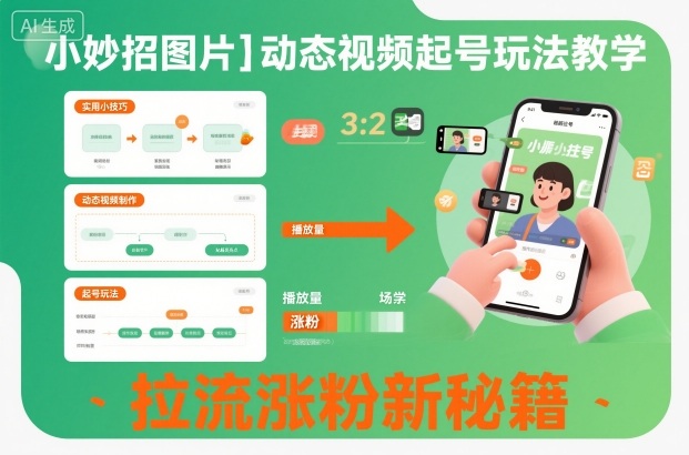 小妙招图片＋动态视频起号玩法教学，拉流涨粉新秘籍-星云网创