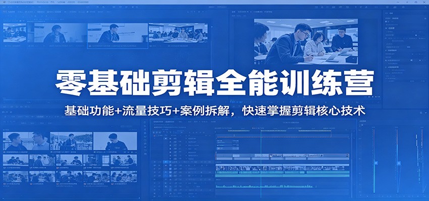 零基础剪辑全能训练营：基础功能+流量技巧+案例拆解，快速掌握剪辑核心技术-星云网创
