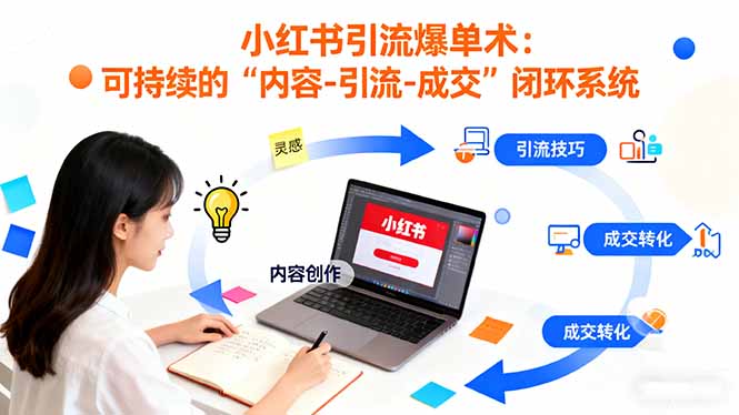 小红书引流爆单术：构建一套低成本 可持续的“内容-引流-成交”闭环系统-我要项目网