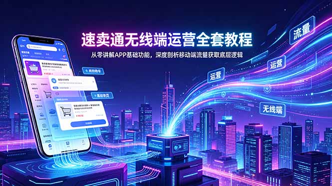 速卖通无线端运营全套教程，从零讲解APP基础功能，深度剖析移动端流量获取底层逻辑-星云网创