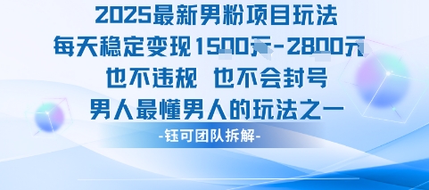 2025最新男粉项目玩法每天变现1k+也不违规也不会封号男人最懂男人的玩法-星云网创