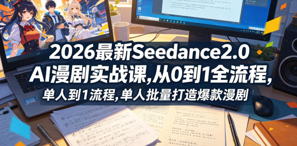 2026最新Seedance2.0 AI漫剧实战课,，从0到1全流程，单人批量打造爆款漫剧-星云网创