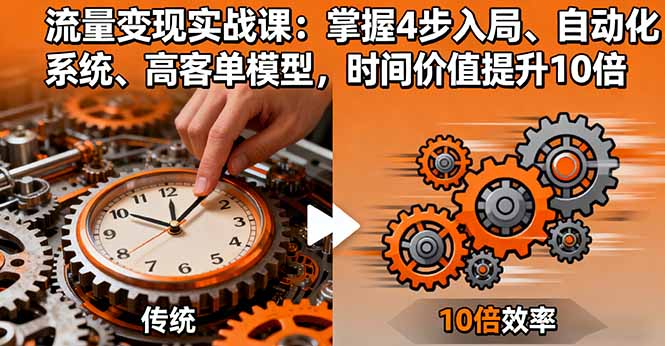 流量变现实战课：掌握4步入局、自动化系统、高客单模型，时间价值提升10倍-星云网创