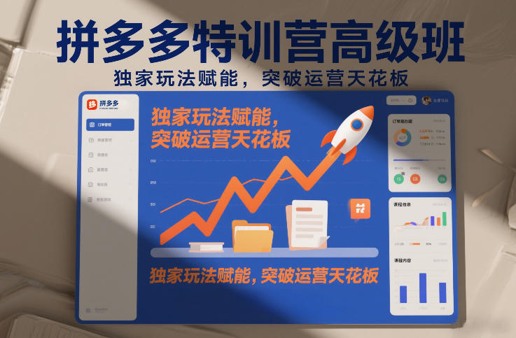拼多多特训营高阶班，独家玩法赋能，突破运营天花板(更新26年3月)-问题不大网创