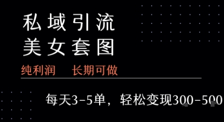 私域卖套图每天3-5单 每单利润99-2张+-问题不大网创