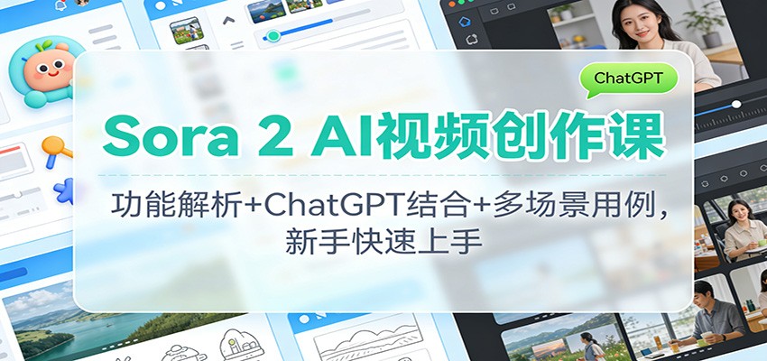Sora 2 AI视频创作课：功能解析+ChatGPT结合+多场景用例，新手快速上手-星云网创