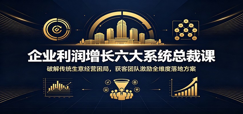 企业利润增长六大系统总裁课：破解传统生意经营困局，获客团队激励全维度落地方案-星云网创