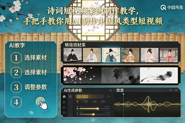 古诗词短视频案例制作教学，手把手教你用AI制作中国风类型短视频-星云网创