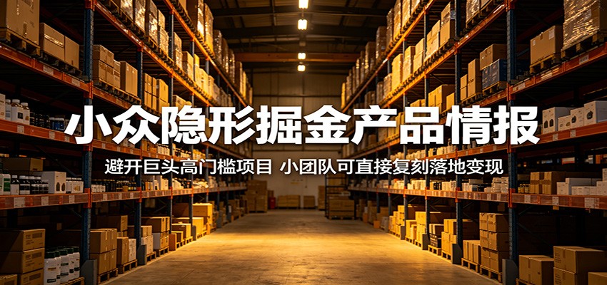 小众隐形掘金产品情报：避开巨头高门槛项目，小团队可直接复刻落地变现-星云网创