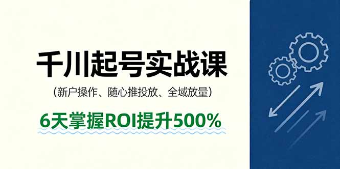 抖音千川起号实战课，新户操作,随心推投放,全域放量，6天掌握ROI提升500%-柚子轻创