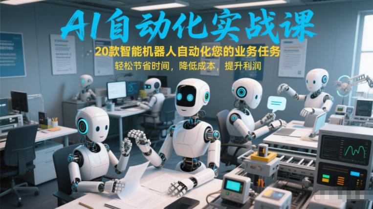 AI自动化实战课：20款智能机器人自动化您的业务任务，轻松节省时间，降低成本，提升利润-星云网创