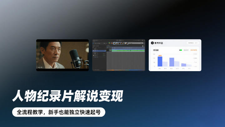 人物纪录片解说变现，全流程教学，新手也能独立快速起号-星云网创