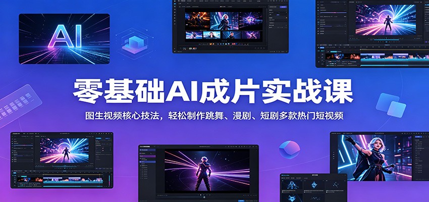 零基础AI成片实战课：图生视频核心技法，轻松制作跳舞、漫剧、短剧多款热门短视频-星云网创