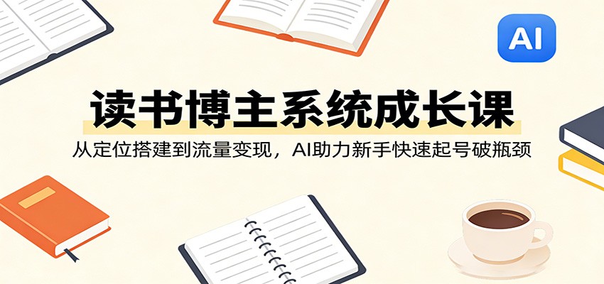 读书博主系统成长课：从定位搭建到流量变现，AI助力新手快速起号破瓶颈-星云网创