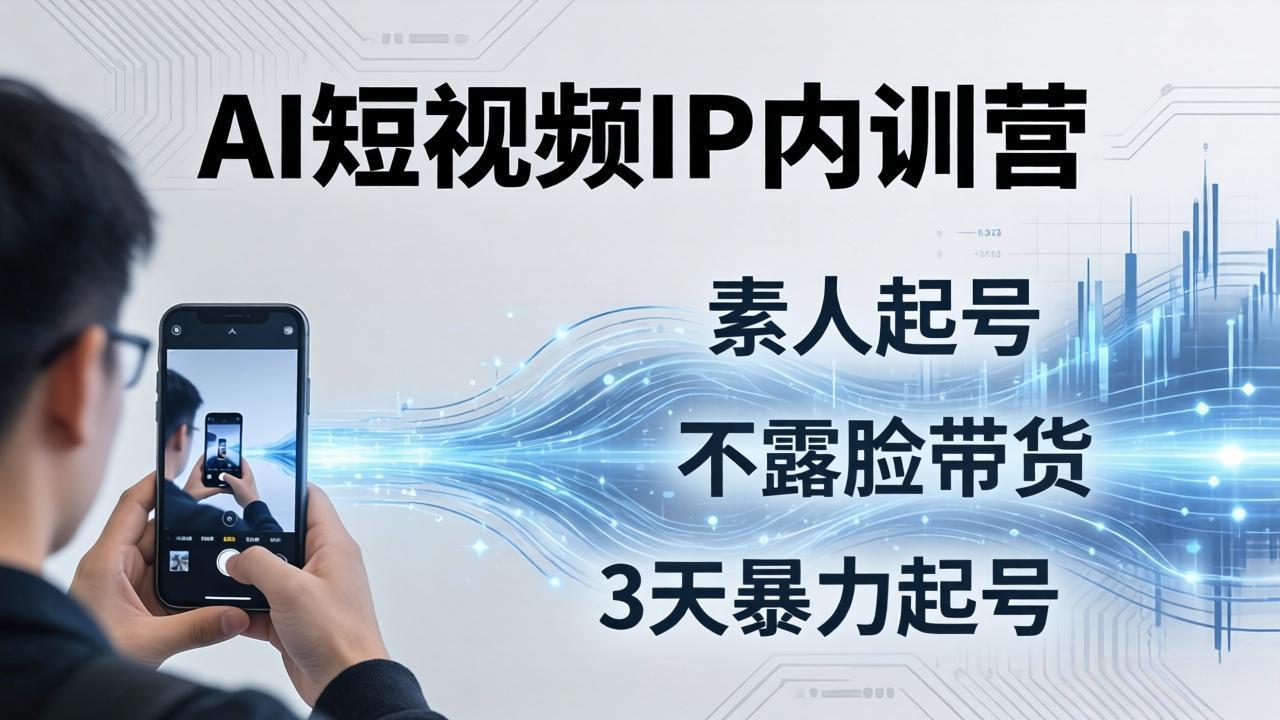 2026AI短视频IP内训营：从素人起号到不露脸带货，3天暴力起号全流程拆解-星云网创