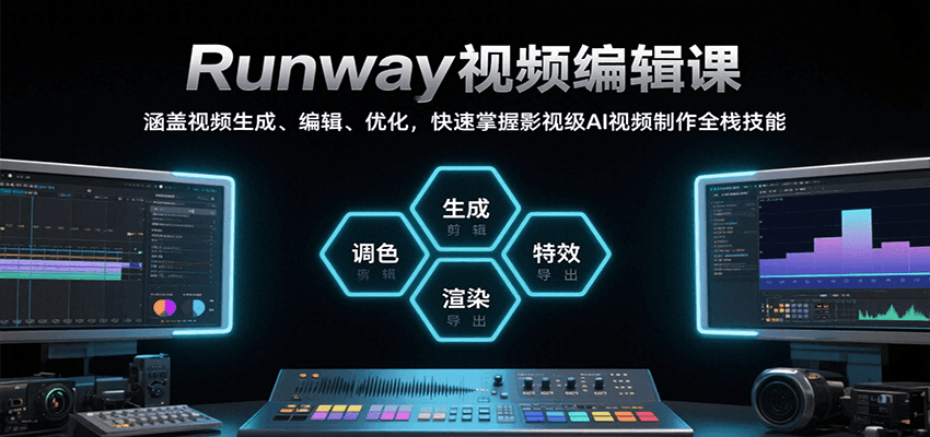 Runway视频编辑课，涵盖视频生成、编辑、优化，快速掌握影视级AI视频制作全栈技能-星云网创