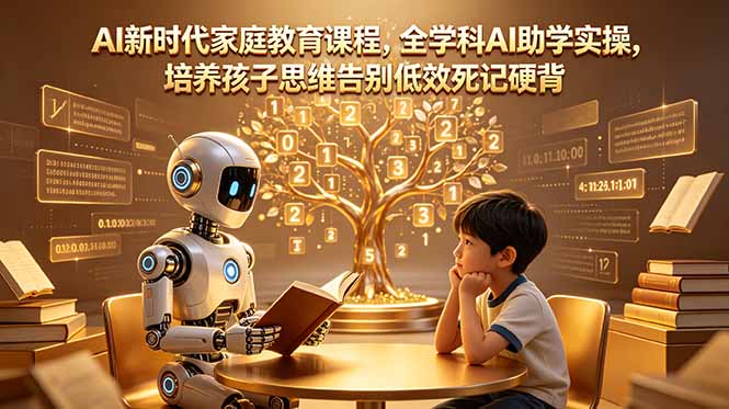 AI新时代家庭教育课程，全学科AI助学实操，培养孩子思维告别低效死记硬背-星云网创