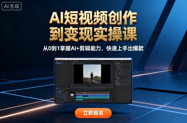 AI短视频创作到变现实操课，从0到1掌握AI+剪辑能力，快速上手出爆款(更新10月)-星云网创