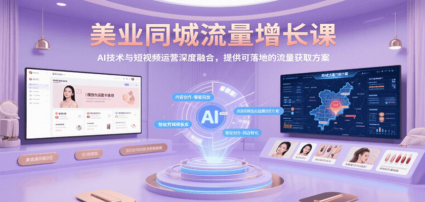 美业同城流量增长课，AI技术与短视频运营深度融合，提供可落地的流量获取方案-星云网创