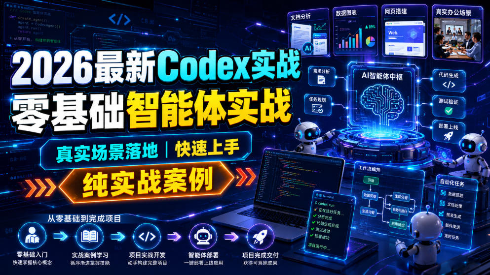 2026最新Codex实战零基础智能体实战，真实场景落地，快速上手，纯实战案例-星云网创