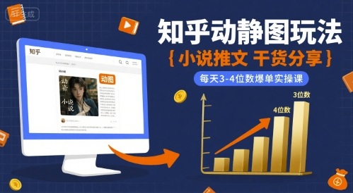 小说推文干货分享之知乎动静图玩法，每天3-4位数爆单实操课-星云网创