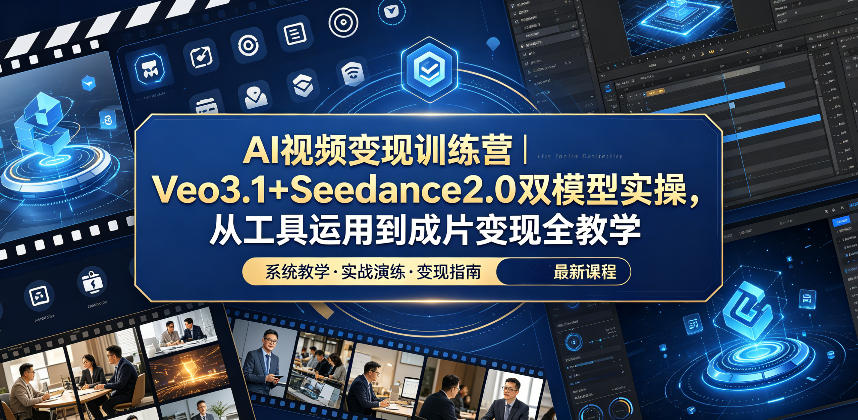 AI视频变现训练营｜Veo3.1+Seedance2.0双模型实操，从工具运用到成片变现全教学-星云网创