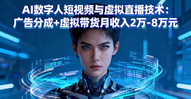 AI数字人短视频与虚拟直播技术：广告分成+虚拟带货月收入2万-8万元-星云网创