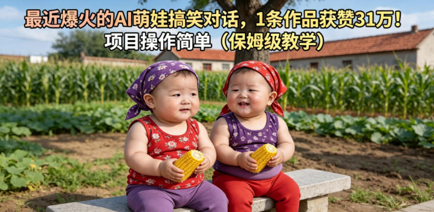 最近爆火的AI萌娃搞笑对话，1条作品获赞31W，项目操作简单(保姆级教学)-星云网创