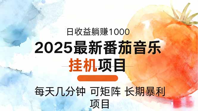 2025年最新番茄音乐人挂机项目,每天几分钟,月入1000+,可矩阵,一台…-星云网创