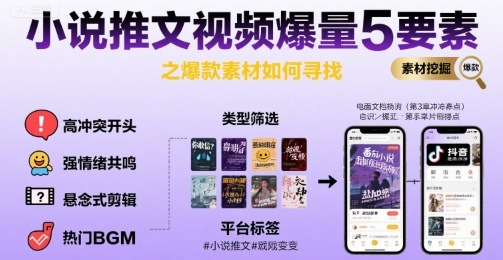 小说推文视频爆量5要素之爆款素材如何寻找-星云网创